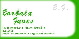borbala fuves business card
