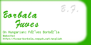 borbala fuves business card